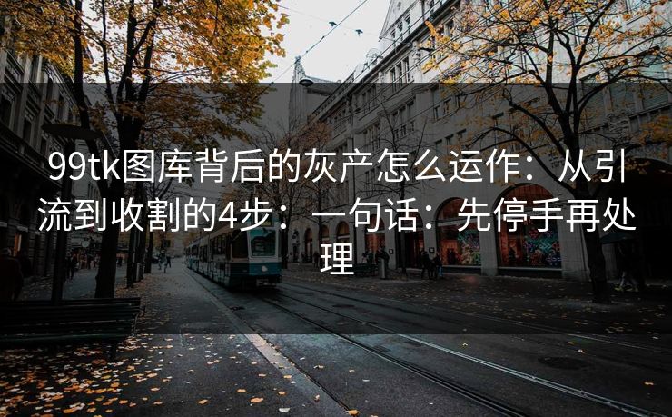 99tk图库背后的灰产怎么运作：从引流到收割的4步：一句话：先停手再处理