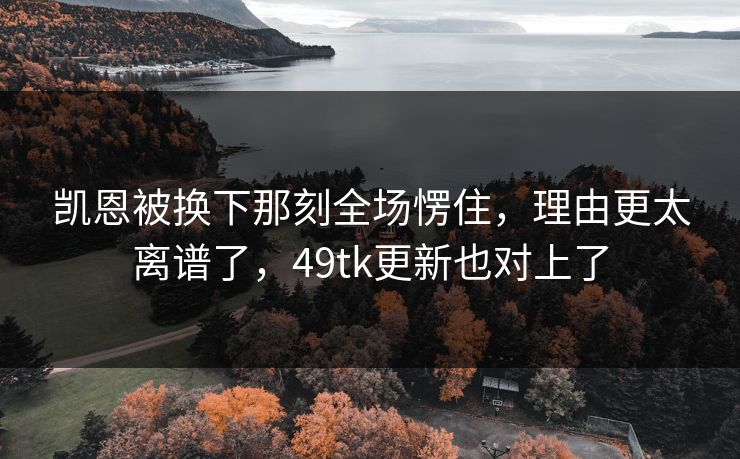凯恩被换下那刻全场愣住，理由更太离谱了，49tk更新也对上了